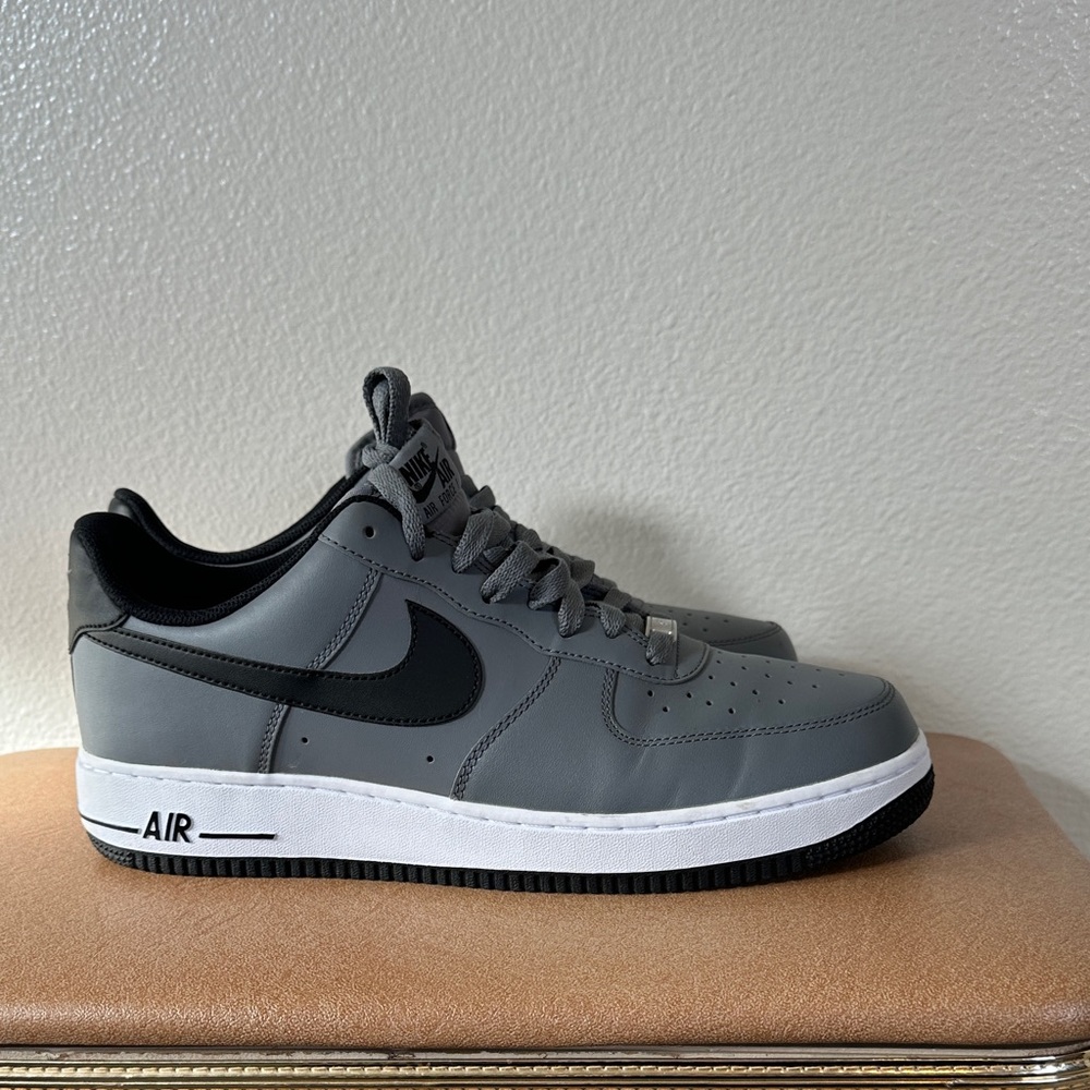 Nike Air Force One Men's Gray and Black Sneakers